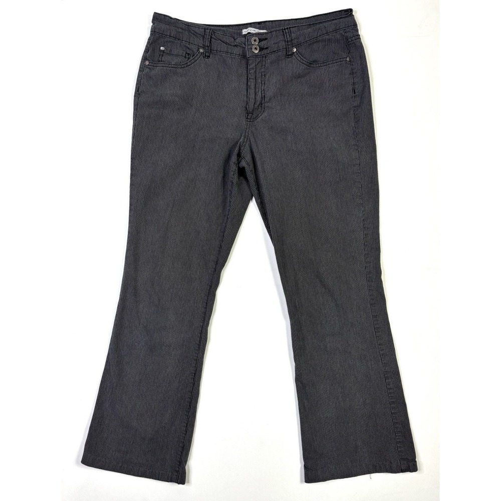 BandolinoBlu Jeans Women's 12 Arianna Bootcut Gray Pinstripe Stretch Denim